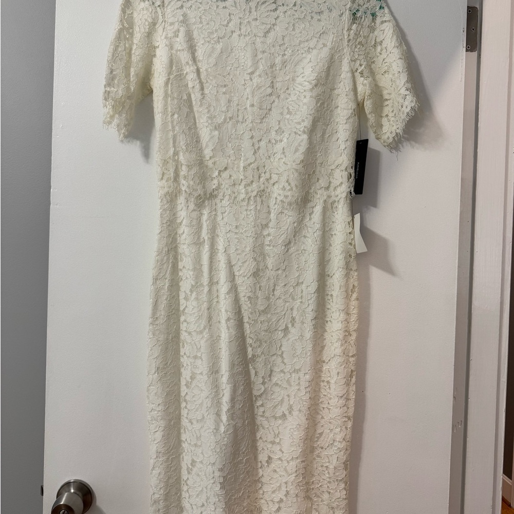 Lulu's White Lace Long Sleeve Dress